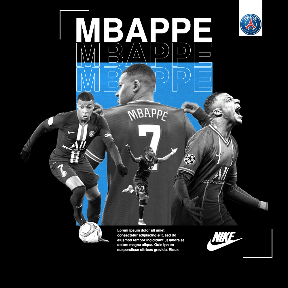 Affiche Kylian Mbappé créée par Valentin