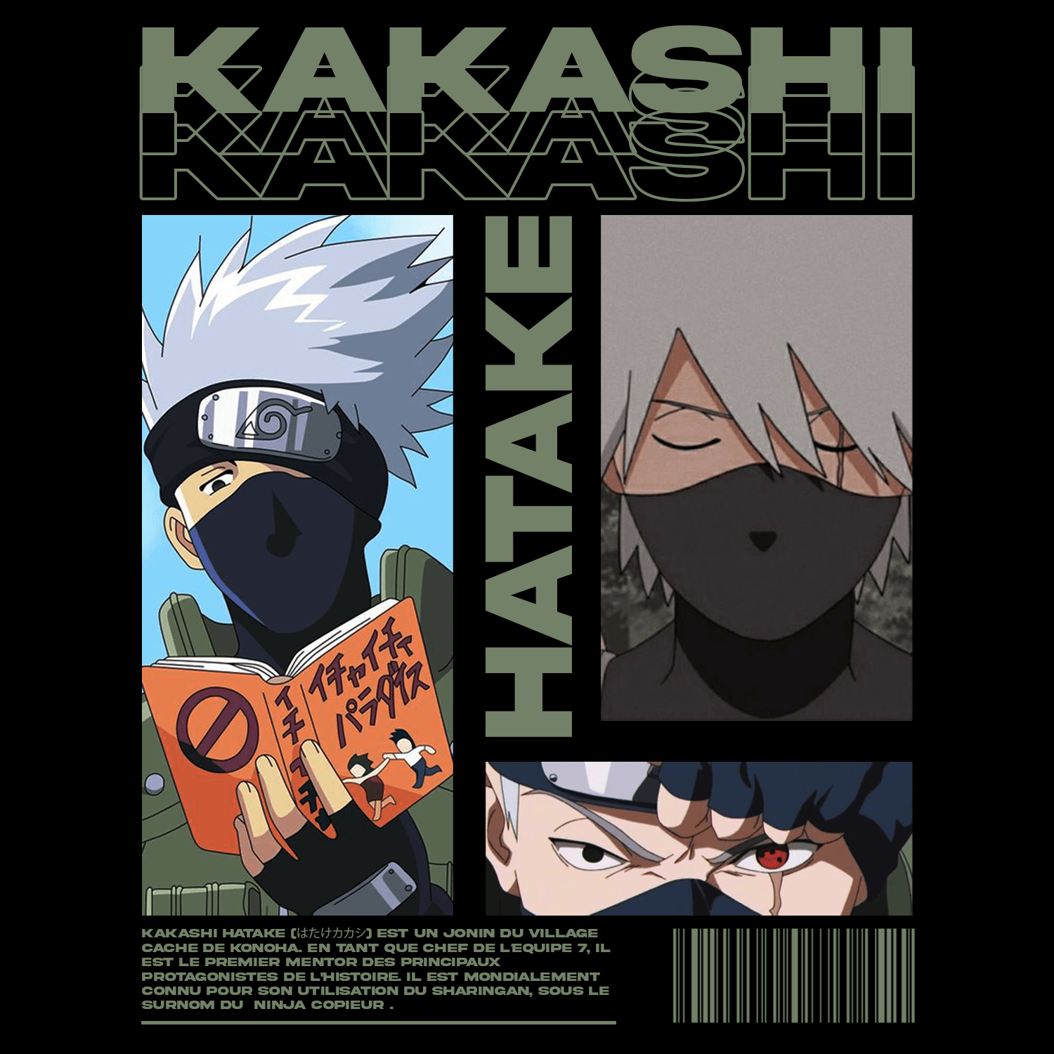 Affiche Kakashi Hatake créée par Valentin