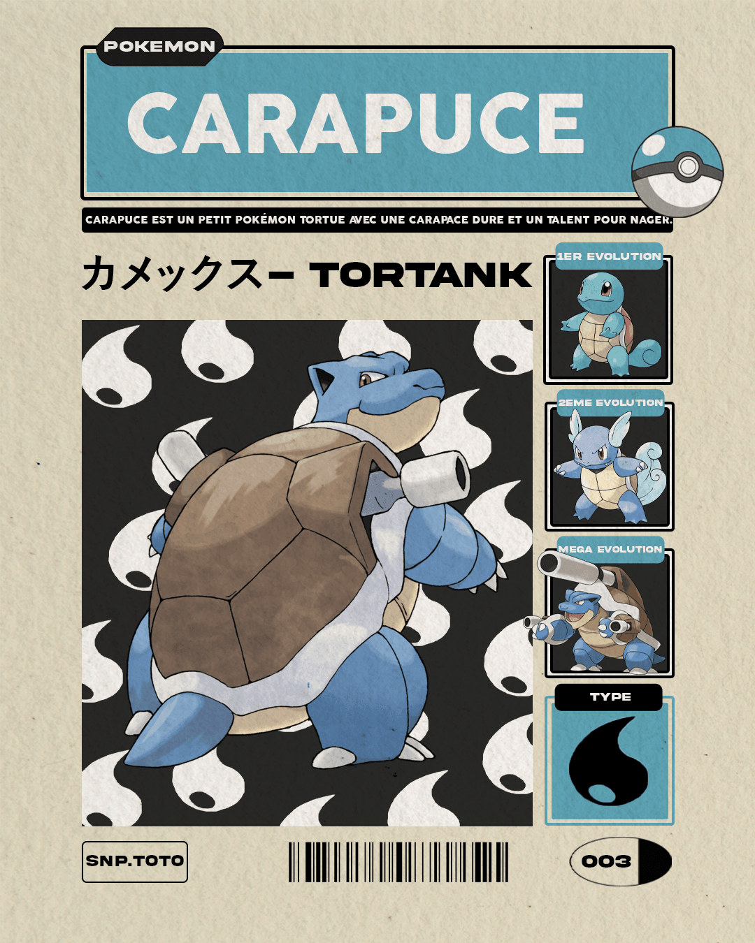 Affiche Carapuce créée par Valentin