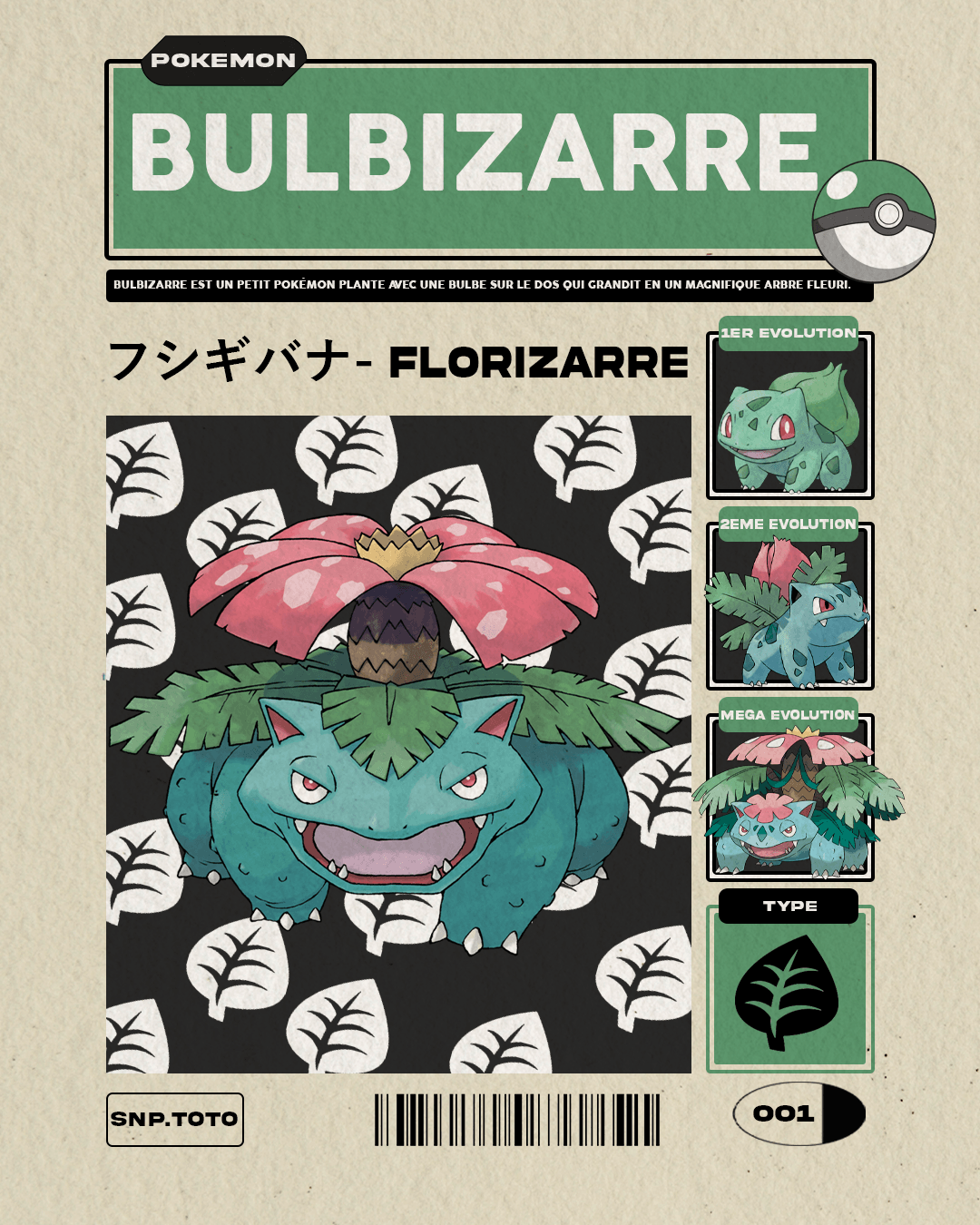 Affiche Bulbizarre créée par Valentin