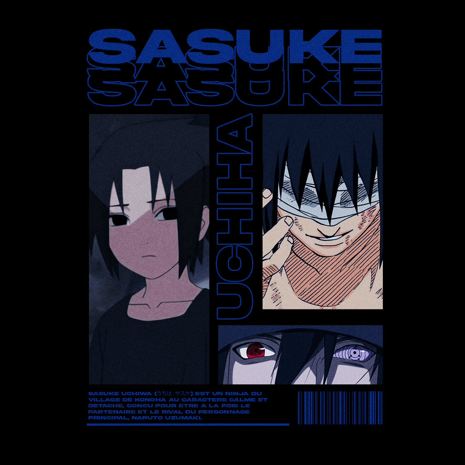 Affiche Sasuke Uchiha créée par Valentin
