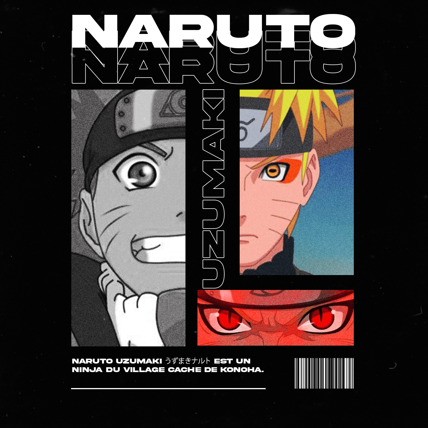 Affiche Naruto Uzumaki créée par Valentin