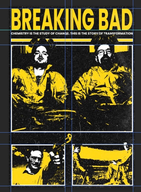 Affiche Breaking Bad construite sur une grille